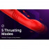 Vibratore Rabbit con Spinta e Pulsazione Red 15,5 x 3,7 cm - 5