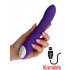 Vibratore in Puro Silicone Viola Ricaricabile USB 21 x 3,5 cm. - 0