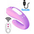 Vibratore per Coppia Doppio Motore Wireless 8,6 x 3,2 cm. in Silicone Lilla Ricaricabile USB - 4