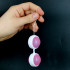 Luna Kegel Balls - Sfere Vaginali in Puro Silicone 11 x 3,8 cm. Rosa - 1