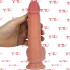 Vibratore Rotante Realistico in Silicone Dual Layer 19,5 x 4 cm. Ricaricabile con USB Color Carne - 3