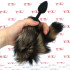 Cuneo Anale in Silicone con Coda di Volpe 7 x 2,7 cm. Nero - 1