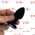 Cuneo Anale in Silicone con Gemma Arcobaleno tipo Diamante 7 x 2,5 cm. Nero - 0