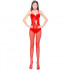 Tuta Sexy a Rete con Aperture mod. 040R Rossa - Taglia unica elasticizzata (Tg.36-48) - 0