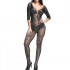 Tuta Sexy a Rete con Aperture mod. 088B Nera - Taglia unica elasticizzata (Tg.36-48) - 1