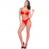 Tuta Sexy a Rete con Aperture mod. 115R Rossa - Taglia unica elasticizzata (Tg.36-48) - 0