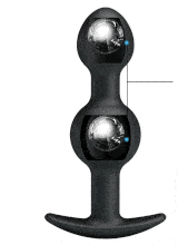 Yoxo Sexy Shop - Cuneo Anale Progressivo in Puro Silicone Nero da Passeggio con Sfere Oscillanti 10,4 x 2,6 cm.