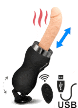 Sex Machine Portatile con Effetto Riscaldante, Ventosa e Telecomando Wireless